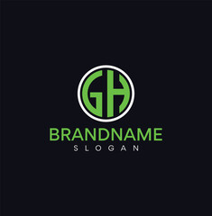 GH Letter Logo Design with circle