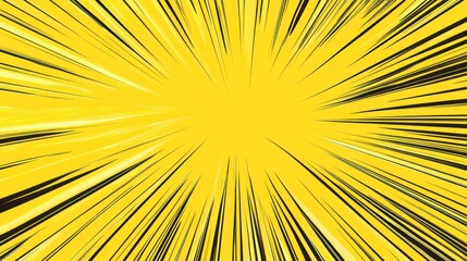 Obraz premium Abstract Yellow and Black Lines Radiating Outwards