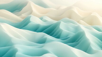 A soft 3D gradient from light teal to pale cream, with gentle slopes and valleys, giving the illusion of a calming, futuristic landscape.
