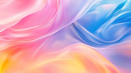 Obraz premium Bright and colorful abstract background with wavy pink, blue and yellow streams