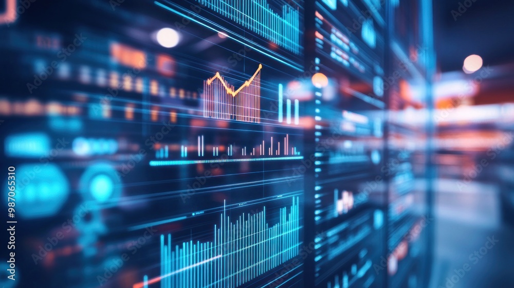 Fototapete e-commerce online retail analytics data visualization, charts, and graphs presenting insights into d