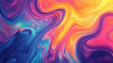 Fototapeta premium A vibrant abstract background with swirling colors and dynamic shapes, perfect for design or digital art with space for text.