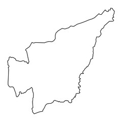 Dera Ismail Khan district map, administrative division of Pakistan. Vector illustration.