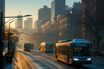 Fototapeta premium tram in the city
