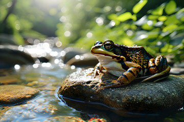 Obraz premium frog in the pond