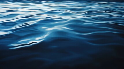Naklejka premium Deep indigo fading into sky blue with a glossy, water-like reflection, evoking calm and elegance.