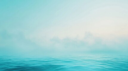 Obraz premium Gradient background moving from turquoise to light cyan, with a fresh, clean look, evoking the colors of tropical waters.