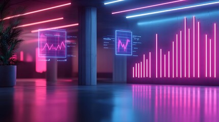 Modern Office Neon Lights Interior Design