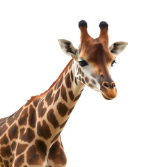 Obraz premium Giraffe head isolated on white background