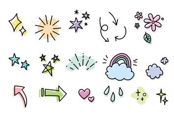 Set of Hand Drawn Cute doodle 