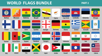 World Flags Part 2 vector – a vibrant collection showcasing global diversity and cultural pride!