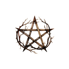 pentacle wood branches witchy 