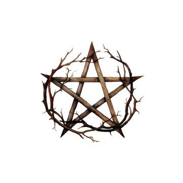 pentacle wood branches witchy 