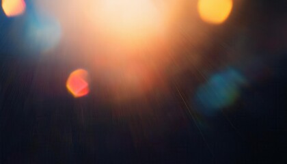 Abstract Colorful Lens Flare and Light Refractions on a Dark Background with Rainbow Bokeh Effects. Glowing Prismatic Orbs and Radiating Sunbeams in a Dreamy, Ethereal, and Vibrant Atmosphere