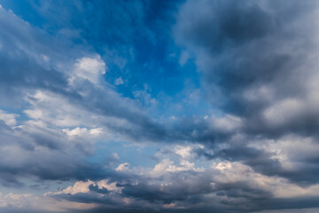 Fototapeta premium Blue Sky with Clouds and Clouds, Abstract Meteorology Background and Texture
