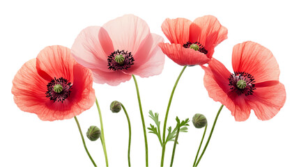 Flowers Bouquets and Botanical Elements PNGs on White Background