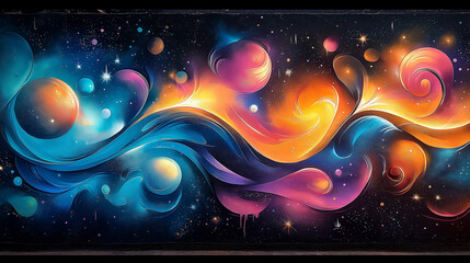 Obraz premium Abstract urban street art graffiti style vector illustration, Ai