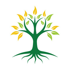 Modern abstract tree logo design, perfect for branding, eco-friendly businesses, and nature themes