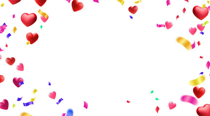 Frame balloon and confetti for holiday, party celebration Thai, valentines day background vector design in eps 10