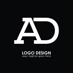 AD AD Logo Design, Creative Minimal Letter AD AD Monogram