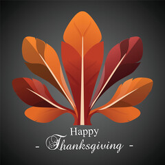 simple turkey feather logo symbolizing Thanksgiving Day
