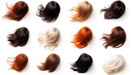Collection of Different Colored Hair Wigs