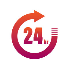 24 hours icon isolated on white background