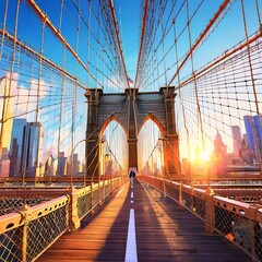 Fototapeta premium New York City, Brooklyn Bridge