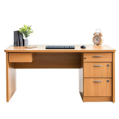 Desk front view isolate on transparent background