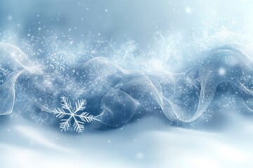 Abstract winter sky with snowflakes, blue and white nature design for Christmas holiday