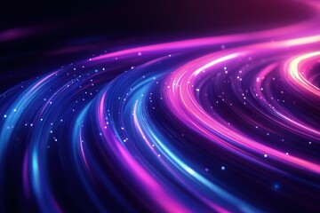 Obraz premium Abstract swirl space design with purple light, pink circle, blue texture, and black background