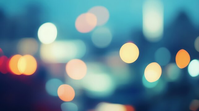 Abstract bokeh background with warm and cool tones, creating a vibrant and colorful scene.