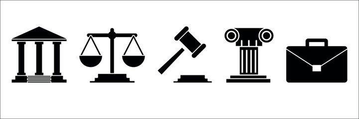 Law and Justice Icon Set. 