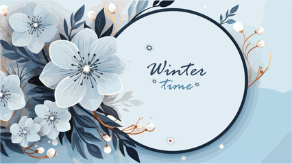 Elegant textured background of luxury watercolor winter flower backround