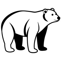 Obraz premium Creative vector design of polar bear on a white background