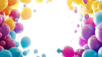 A striking visual of balloons in the colors of a charity brand flanking an empty white space in the center symbolizes hope joy and community support in fundraising and awareness campaigns