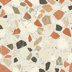 Elegant Contemporary Terrazzo Flooring Design with Varied Natural Stone Chips in Neutral Tones