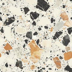 Fototapeta premium Contemporary Terrazzo Flooring Design with Dynamic Mix of Natural Stone Chips in Neutral Tones