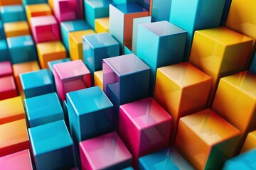 ai generative colorful 3d cube pattern