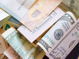 Cash Pile. Euros and Dollars, indicative of trade.