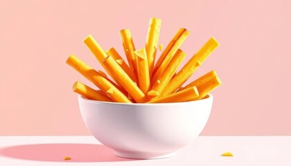 Cheese Fries in a White Bowl	
