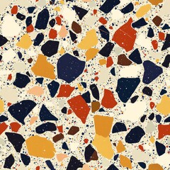 Vibrant Geometric Terrazzo Flooring Pattern with Playful Design