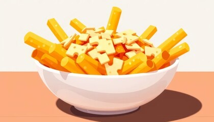 Cheese Fries in a White Bowl	
