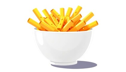 Cheese Fries in a White Bowl	
