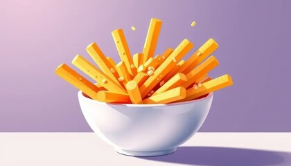 Cheese Fries in a White Bowl	
