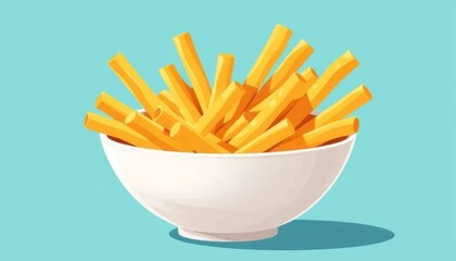 Cheese Fries in a White Bowl	
