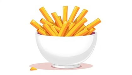 Cheese Fries in a White Bowl	
