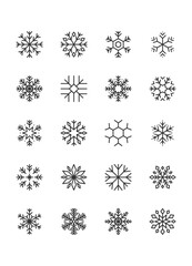 set of snowflake icons, winter, christmas, 