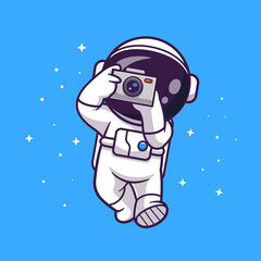 Cute Astronaut Taking Picture With Camera In Space Cartoon 
Vector Icon Illustration. Science Technology Icon Concept
IsolatedPremium Vector. Flat Cartoon Style
