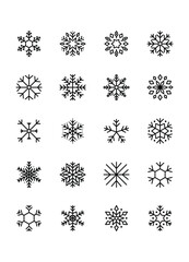 set of snowflake icons, winter, christmas, 
